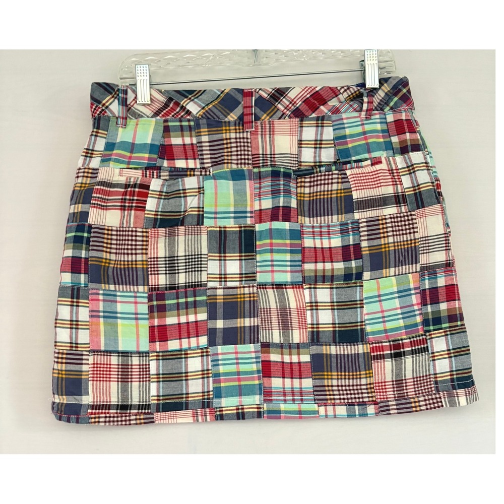 Telluride Clothing Co Womens Multicolor Patchwork Plaid Mini Skirt Size 8 Madras